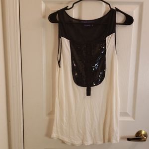 Miley Cyrus Max Azaria Tuxedo Style Tank Top!